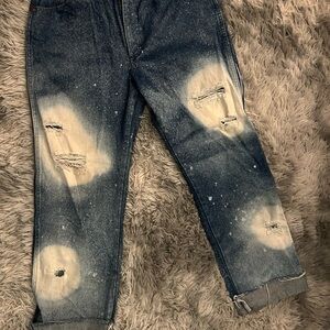 Wrangler Blue Distressed Boyfriend Jeans